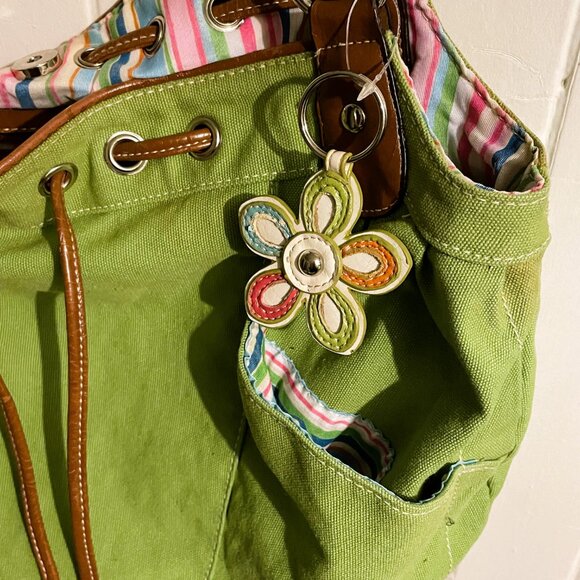 Croft & Barrow Vintage Ultra Colorful Large Shoulder Bag. Canvas Leather Purse. - Picture 3 of 16